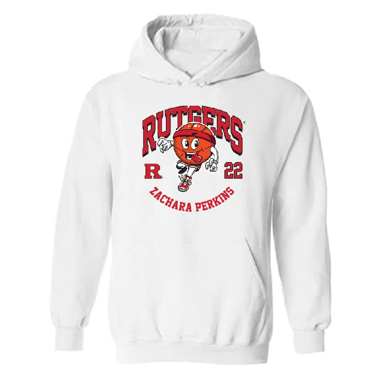 Rutgers - NCAA Women's Basketball : Zachara Perkins - Fashion Shersey Hooded Sweatshirt Hoodie with Drawstring Waist Adjustable Fitted
