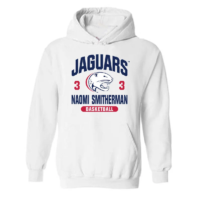 South Alabama - NCAA Women's Basketball : Naomi Smitherman - Classic Fashion Shersey Hooded Sweatshirt Hoodie with Button Classic Timeless South Alabama - NCAA Women's Basketball : Naomi Smitherman - Classic Fashion Shersey Hooded Sweatshirt Hoodie with Button Classic Timeless