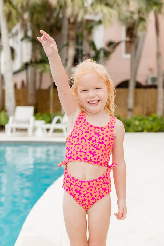 Kid's Sandy Shores In Floral Flair Tie Side Swimsuit FINAL SALE Sexy Two-Piece Set