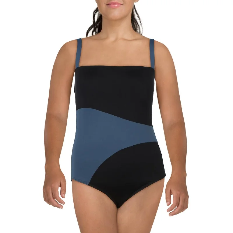 Contours by Coco Reef Womens Solid Nylon One-Piece Swimsuit Sexy Swimwear Set