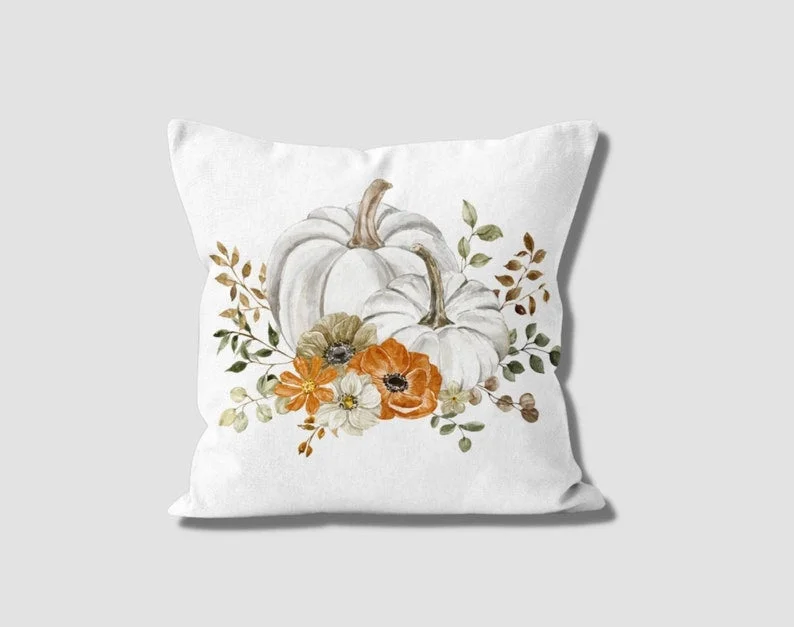 Fancy Dressed Pumpkin Set of 4 Pillow Covers Tunics Spring floral