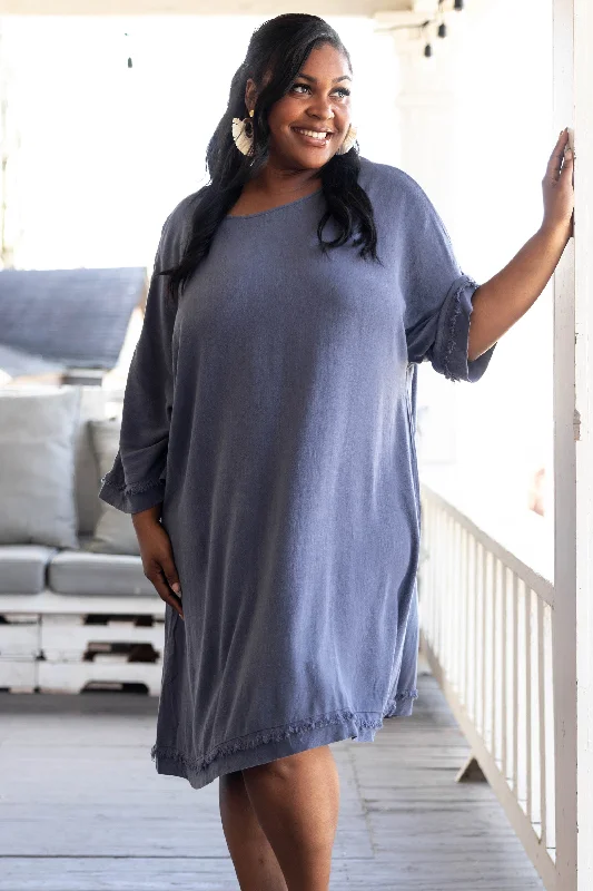 Everyday Magic Dress, Denim Blue Tunics Print Colorful
