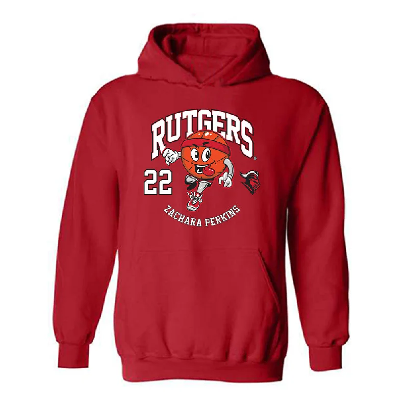 Rutgers - NCAA Women's Basketball : Zachara Perkins - Fashion Shersey Hooded Sweatshirt Cotton Hoodie Fleece Lining Warmth