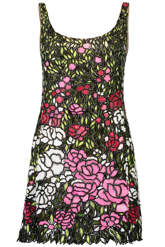 Sleeveless Scoop Neck English Rose Field Cocktail Dress Tunics Denim casual