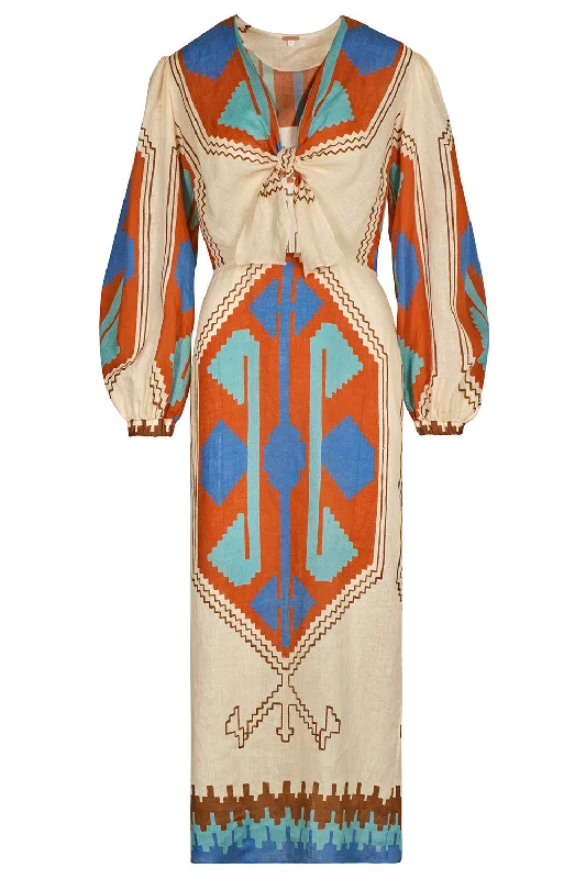 Sailing Flags Ankle Dress Tunics Summer linen