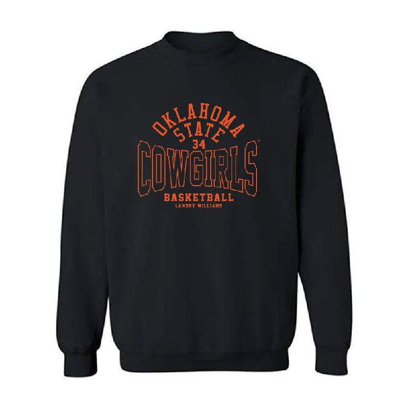 Oklahoma State - NCAA Women's Basketball : Landry Williams - Classic Fashion Shersey Crewneck Sweatshirt Hoodie with Hem Drawcord Adjustable Customizable
