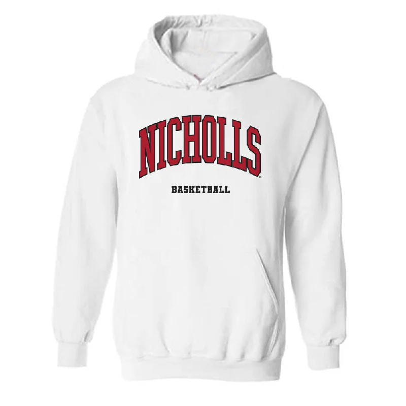 Nicholls State - NCAA Women's Basketball : Asia Broughton - Classic Fashion Shersey Hooded Sweatshirt Hoodie with Side Slits Relaxed Casual