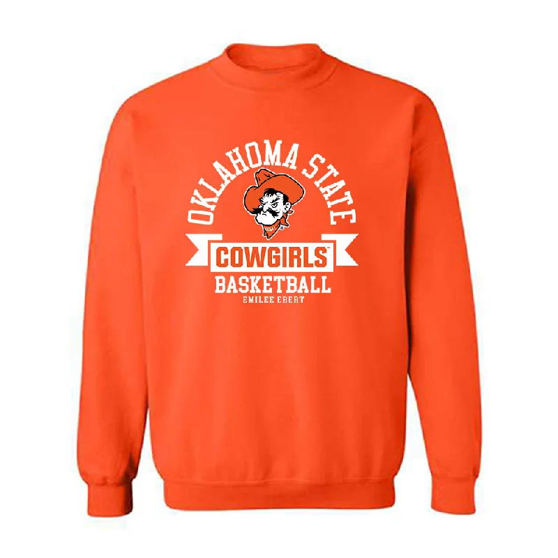 Oklahoma State - NCAA Women's Basketball : Emilee Ebert - Classic Fashion Shersey Crewneck Sweatshirt Hoodie with Pattern Geometric Abstract Oklahoma State - NCAA Women's Basketball : Emilee Ebert - Classic Fashion Shersey Crewneck Sweatshirt Hoodie with Pattern Geometric Abstract