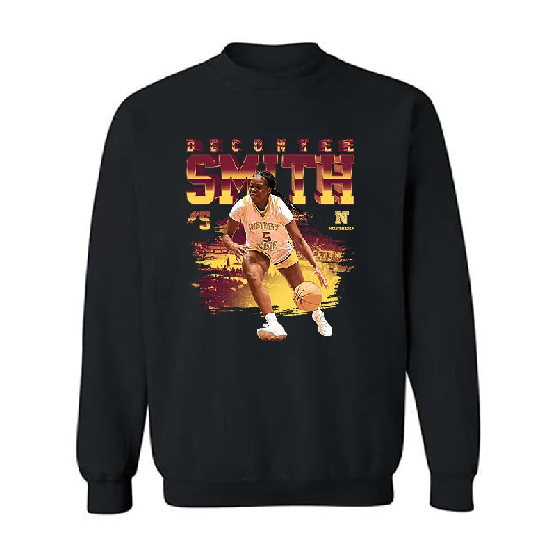 NSU - NCAA Women's Basketball : Decontee Smith - Player Collage Crewneck Sweatshirt Hoodie with Velcro Closure Adjustable Secure