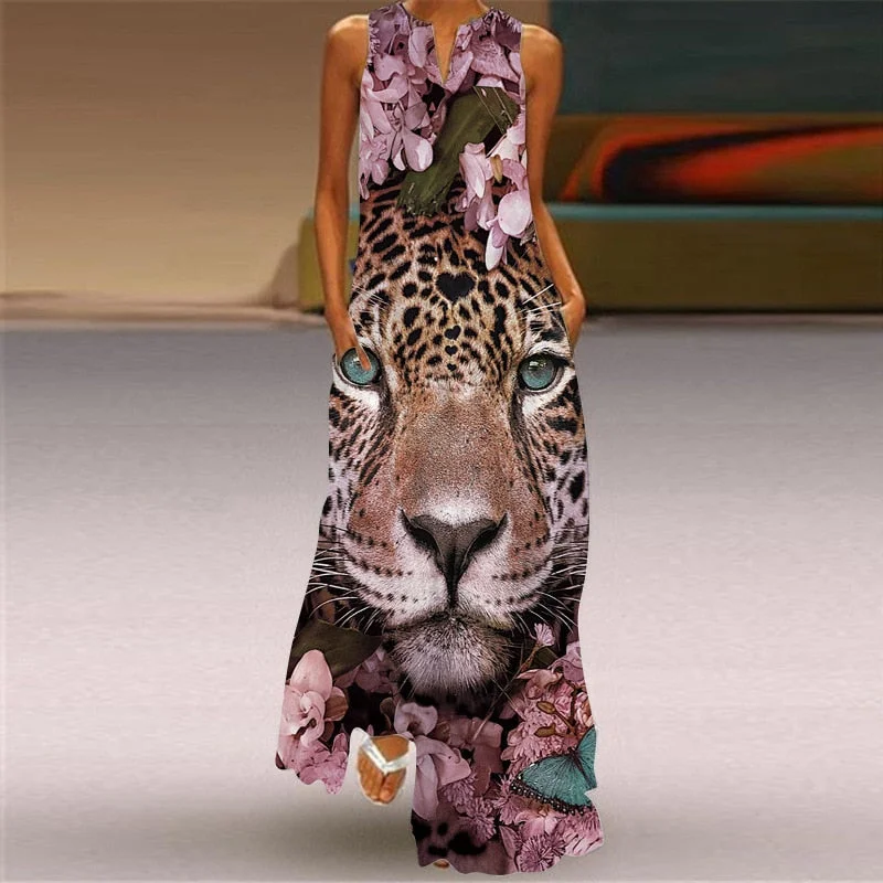 Summer Dresses Women Party Beach Sleeveless Casual Long Dress Woman Loose White Flowers Vintage Elegant Dress For Women Elegant Long Evening