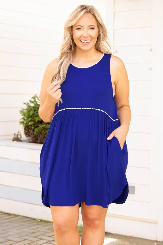 Sunday Funday Dress, Royal Blue Tunics Long Elegant