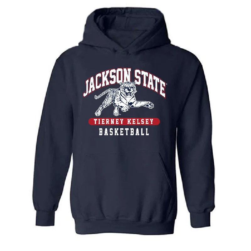 Jackson State - NCAA Women's Basketball : Tierney Kelsey - Classic Fashion Shersey Hooded Sweatshirt Hoodie with Toggle Buttons Decorative Unique