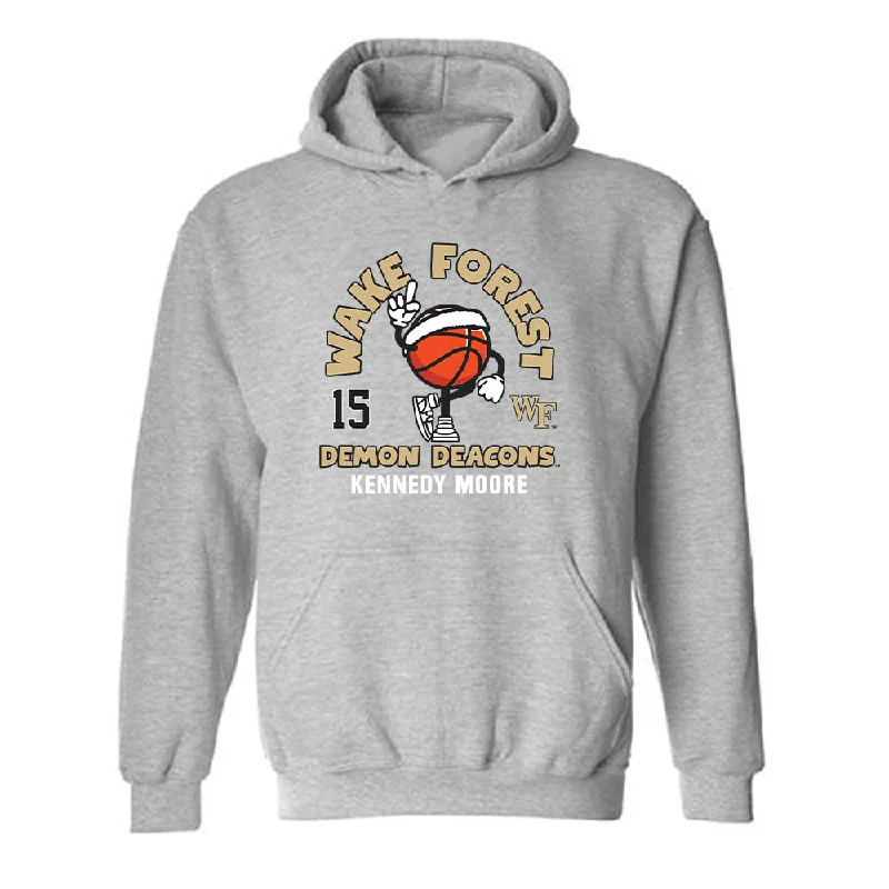 Wake Forest - NCAA Women's Basketball : Kennedy Moore - Fashion Shersey Hooded Sweatshirt Hoodie with High-Low Hem Asymmetrical Trendy