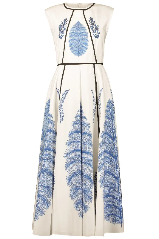 Sleeveless Printed Poplin Dress Tunics Sophisticated sleek