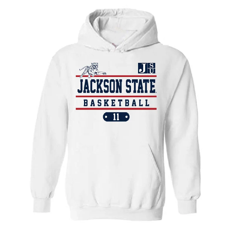 Jackson State - NCAA Women's Basketball : Tierney Kelsey - Classic Fashion Shersey Hooded Sweatshirt Hoodie with Tied Waist Feminine Flattering
