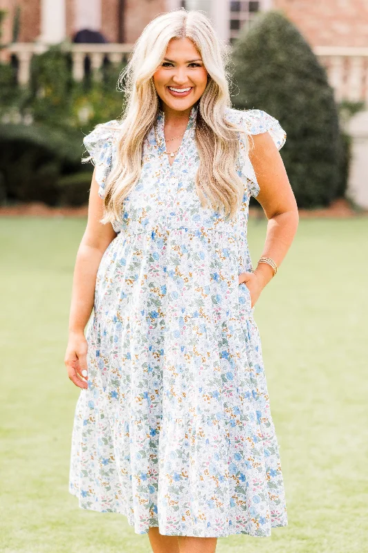 Sweet Nature Dress, Blue Tunics Sophisticated sleek