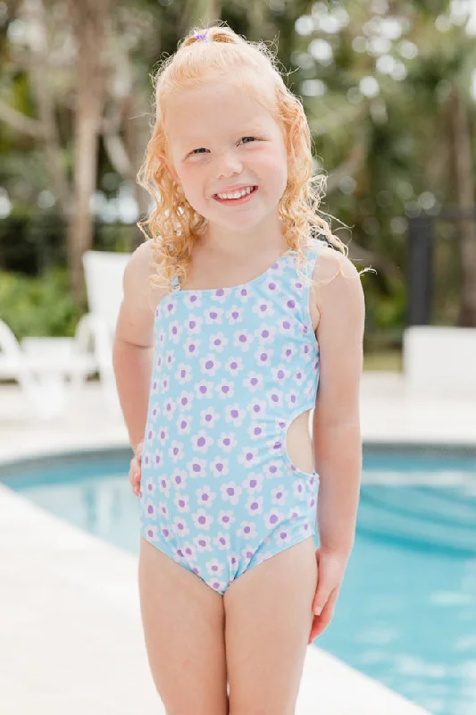 Kid's Cool Waters in Ditzy Daisy Side Cutout One Piece Swimsuit FINAL SALE Elegant Swim Dress Kid's Cool Waters in Ditzy Daisy Side Cutout One Piece Swimsuit FINAL SALE Elegant Swim Dress