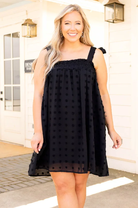 Cute In A Million Dress, Black Tunics Satin smooth