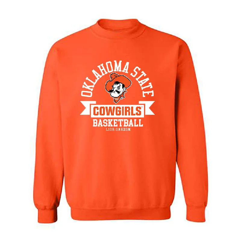 Oklahoma State - NCAA Women's Basketball : Lior Garzon - Classic Fashion Shersey Crewneck Sweatshirt Hoodie with Camouflage Military Edgy Oklahoma State - NCAA Women's Basketball : Lior Garzon - Classic Fashion Shersey Crewneck Sweatshirt Hoodie with Camouflage Military Edgy