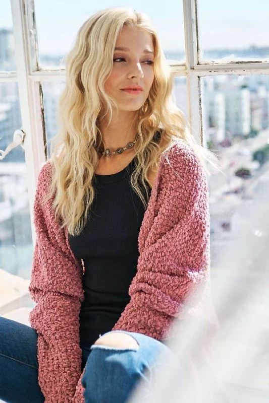 ADORA Popcorn Knit Open Front Long Sleeve Cardigan Hooded Cardigan Collared Cardigan Shawl Collar ADORA Popcorn Knit Open Front Long Sleeve Cardigan Hooded Cardigan Collared Cardigan Shawl Collar