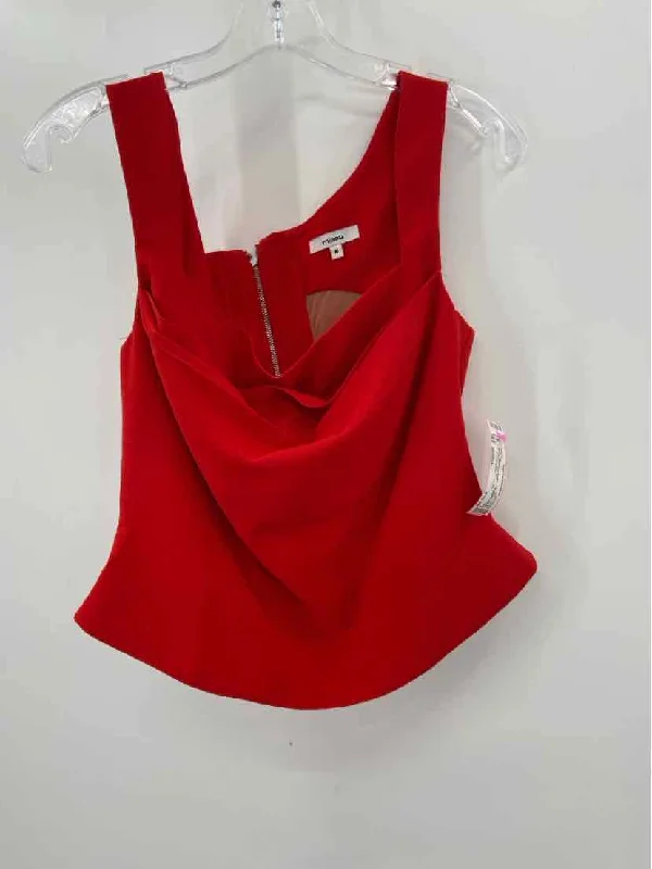 Pre-Owned Miaou Red Size Medium Cropped Tank Top lace back tank