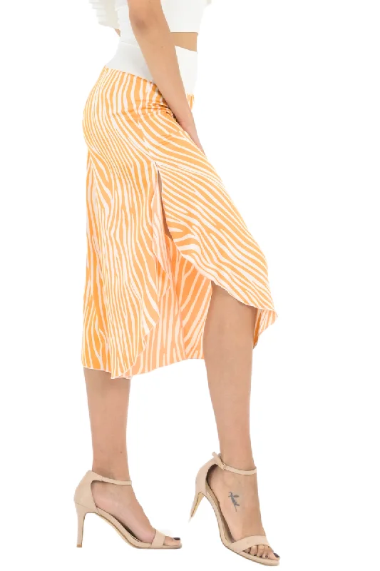 Orange Zebra Print Tango Capri Pants Trendy Work Pants