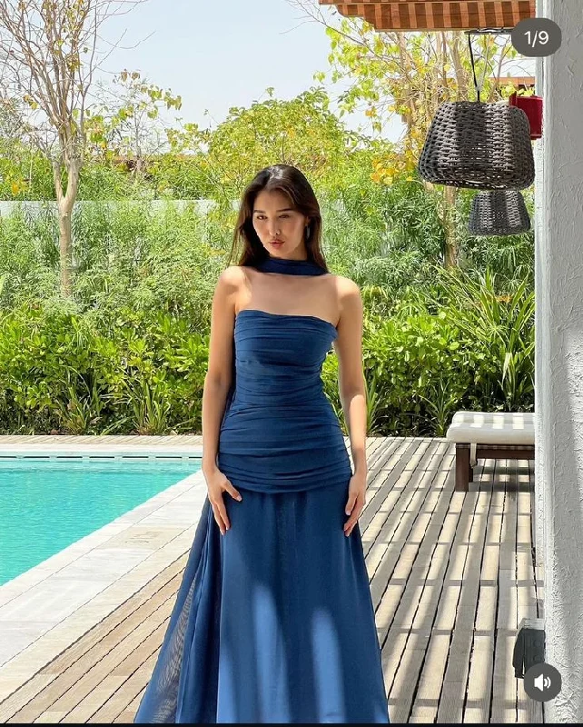 Dark Blue Strapless Sheath Elegant Long Evening Party Dress DP3848 Tunics Wedding white Dark Blue Strapless Sheath Elegant Long Evening Party Dress DP3848 Tunics Wedding white