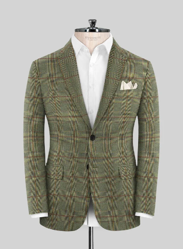 Caccioppoli Omari Glen Green Wool Jacket Cotton Jacket Linen Jacket Terry Jacket