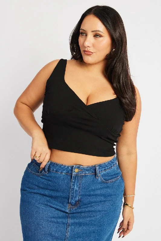 Black Tank Top V Neck comfortable tank top
