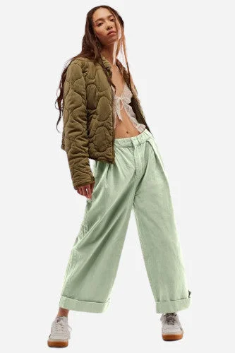 Free People After Love Cuff Pants in Meadow Haze Relaxed High-Waist Trousers