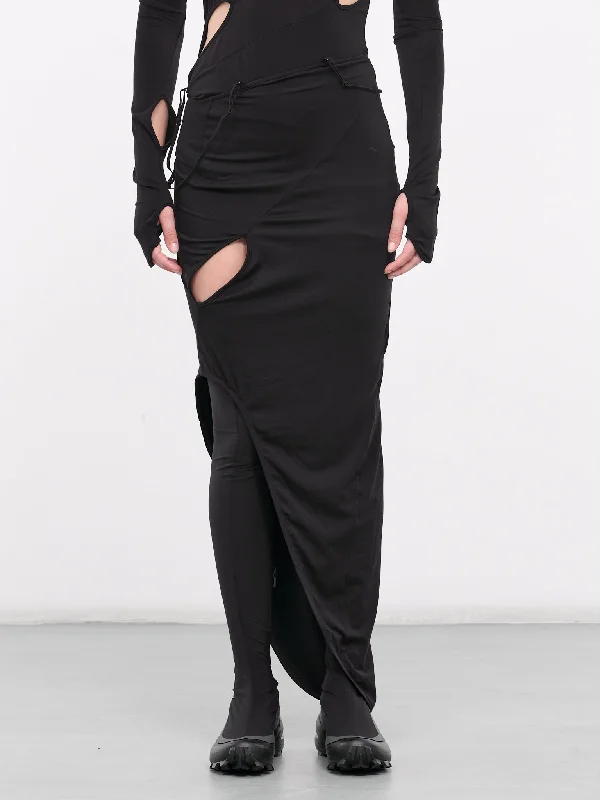 6.0 Skirt Center (60BSCB-BLACK) leather skirt durable
