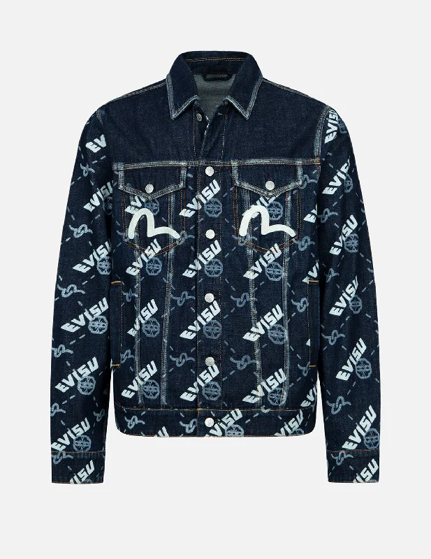 Double Monogram Print Denim Jacket Fleece Jacket Down Jacket Parka
