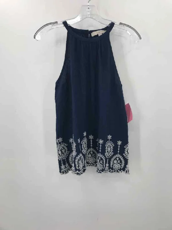 Pre-Owned Loft Navy Size XS Tank Top one shoulder tank