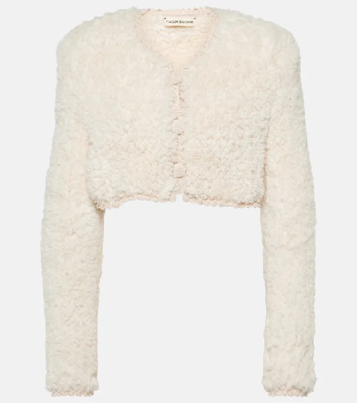 Magda Butrym Cropped fleece cardigan Fitted Slim Tailored