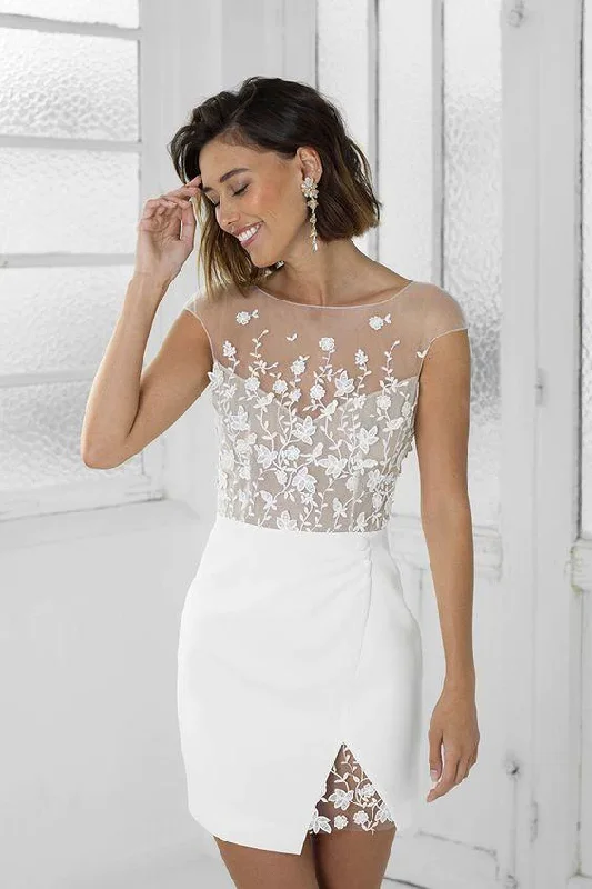Perfect white bridal party dress homecoming dress c3003 Tunics Practical durable