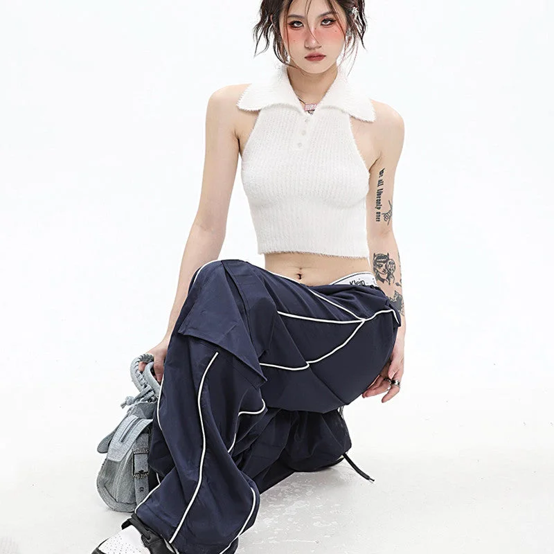 Women's Slim Fit Polo Collar Sleeveless Tank Top layering tank top
