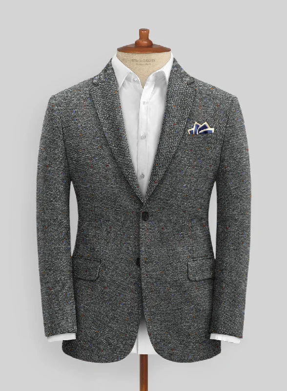 Caccioppoli Donegal Gray Tweed Jacket Jersey Jacket Tulle Jacket Batik Jacket