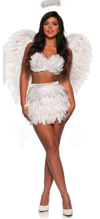 Feather Mini Skirt Set Adult Costume modal blend skirt