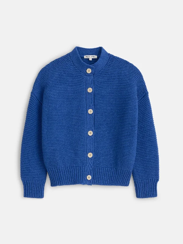 Nico Cardigan in Cotton Spandex Blend Rayon Blend Denim Blend
