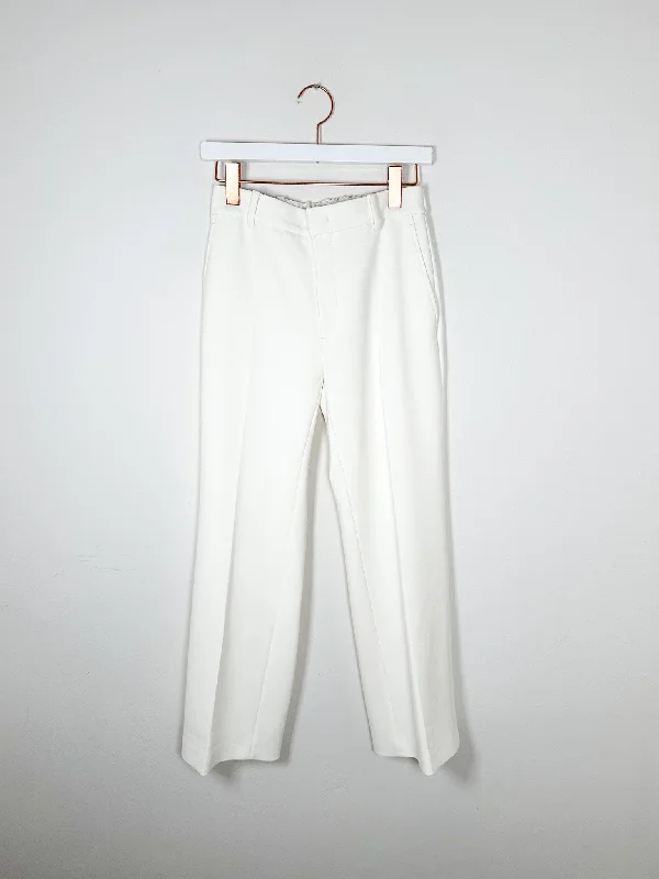 Nº 21 - Woven Pant - Ecru Elegant High-Waist Pants