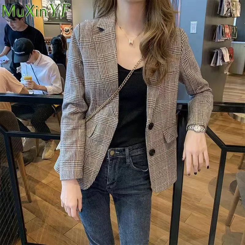 Small Suit Jacket Women's Thin Short Plaid Blazer Suit 2022 Spring/Fall Plus Size Blouse Jacket Female Casual Coat Clothing One-Shoulder Jacket Off-the-Shoulder Jacket Asymmetrical Jacket Small Suit Jacket Women's Thin Short Plaid Blazer Suit 2022 Spring/Fall Plus Size Blouse Jacket Female Casual Coat Clothing One-Shoulder Jacket Off-the-Shoulder Jacket Asymmetrical Jacket