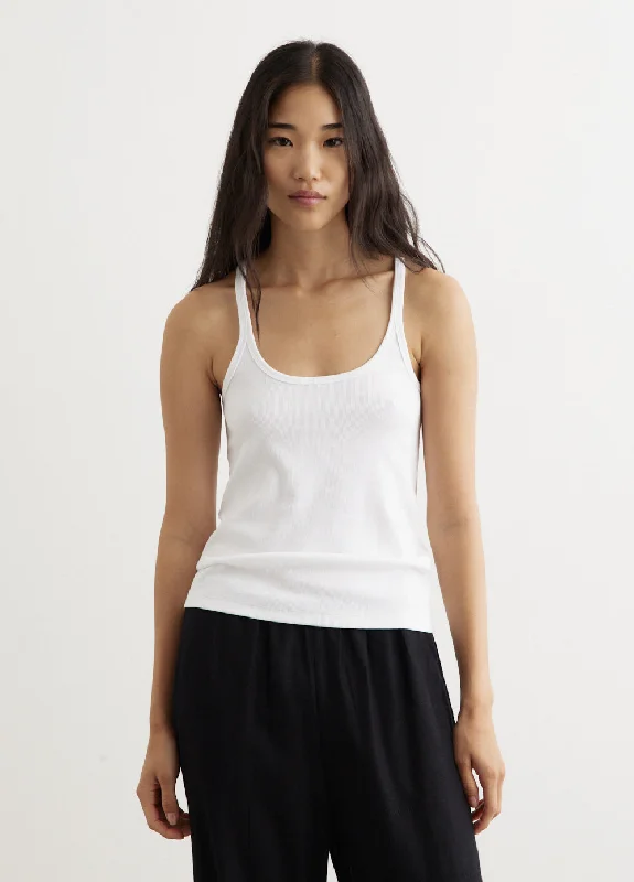Scoop Neck Rib Tank floral tank top