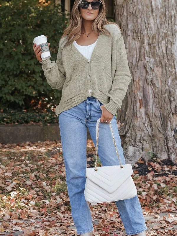 Button-Down Knit Cardigan Transparent Opaque Sheer