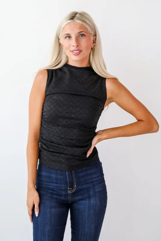 FINAL SALE - Elegant Success Black Leopard Mesh Tank chic tank top
