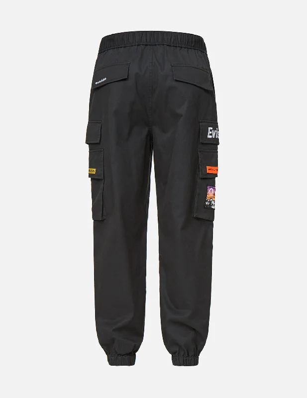 Logo and Seagull Embroidered Cargo Pants Classic Chino Pants