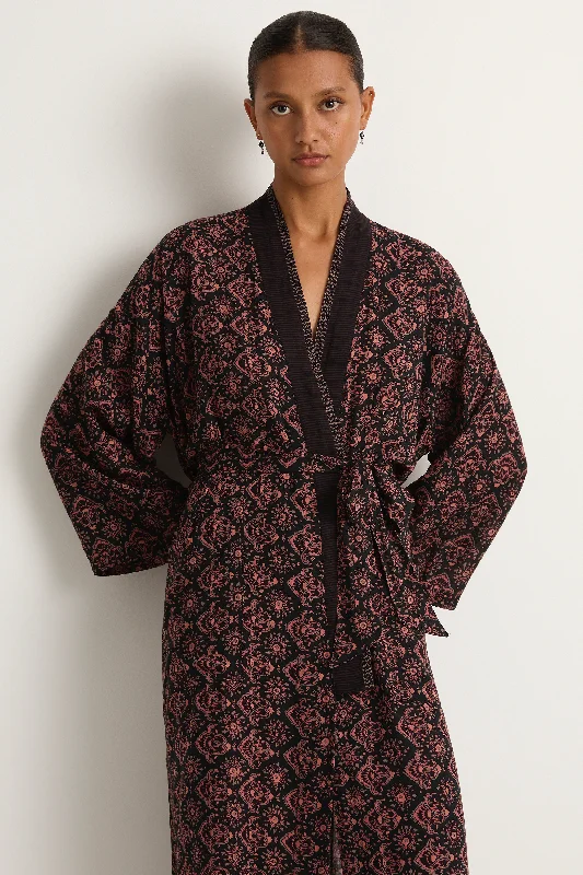 Natalie Martin Diane Smoking Jacket - Fleur-De-Lis Black Faux Fur Jacket Real Fur Jacket Shearling Jacket Natalie Martin Diane Smoking Jacket - Fleur-De-Lis Black Faux Fur Jacket Real Fur Jacket Shearling Jacket