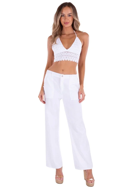 'Calypso' Flare Pants White Chic Black Leggings