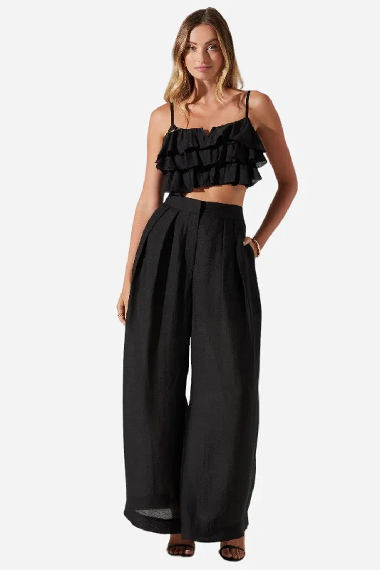 ASTR The Label Elyana Wide Leg Pants in Black Modern Skinny Pants