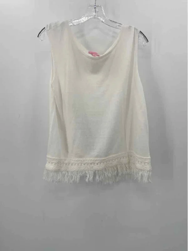 Pre-Owned Lilly Pulitzer White Size Large Knit Tank Top pastel tank top