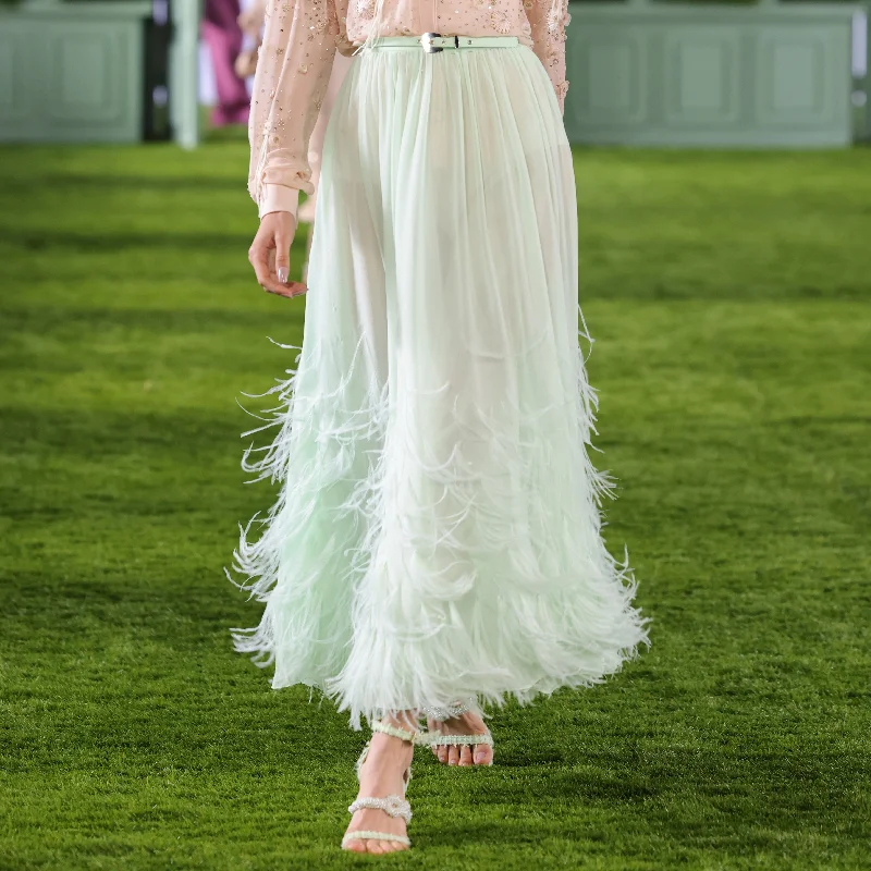 Scattered Fringes A-Line Skirt lace skirt elegant
